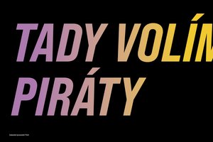 Banner Tady volíme Piráty
